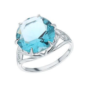 

Silver ring with Topaz imitation sunlight sample 925