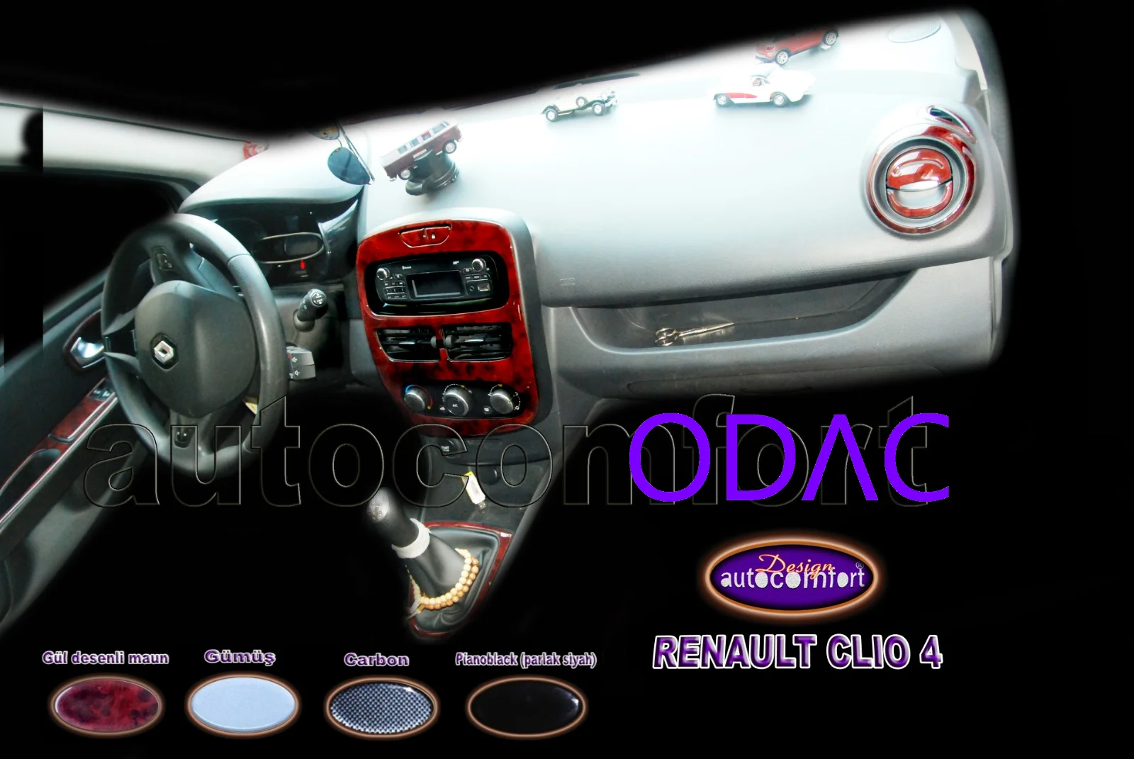 Kit de salpicadero para Renault Clio 4, ODAC tuneado, pegatinas interiores, revestimiento, cubierta, accesorios para vehículos, para coche|Pegatinas interiores - AliExpress