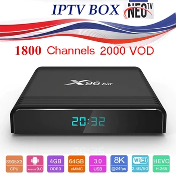 

X96 Air iptv European 1800 Channels 8K Smart TV M3U Arabic Benelux Belgium Android 9.0 TV Box NEOTV One year Arab IPTV