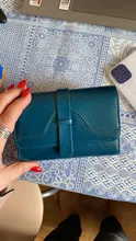 Cartera de piel auténtica de alta calidad para mujer, billetera pequeña RFID antirrobo, tarjetero, monedero, a la moda