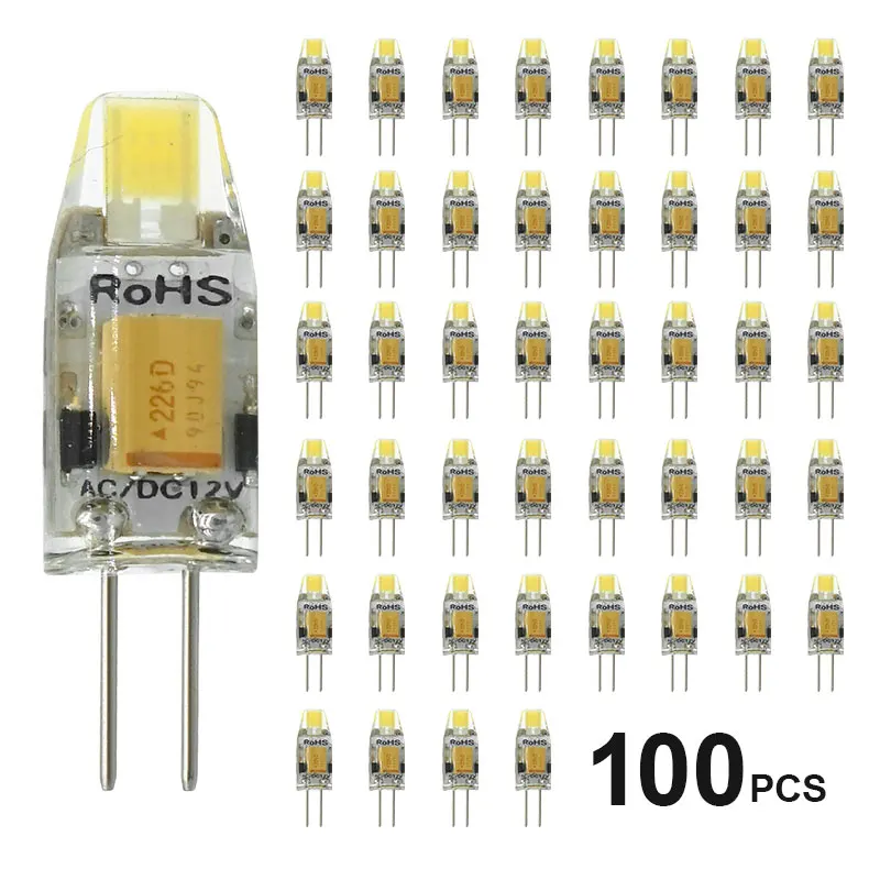 

100 Pcs/Lot AC/DC 12V G4 COB LED Bulb 3W Dimming 360 Beam Angle Chandelier Lamps Replace Halogen Lights