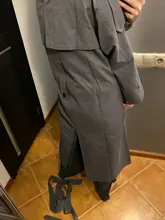 Gabardina larga X holgada de estilo coreano para mujer, abrigo de doble botonadura con cinturón, manto de dama, rompevientos, prendas de vestir de primavera y otoño, color gris