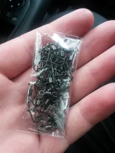 FISHINAPOT-30 unids/lote 2 #-10 #, Conector de acero inoxidable, cebo giratorio para pesca, anzuelo giratorio de bloqueo rápido