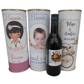 

6 pcs/personalized tin with easy open and with wine Mayoral
