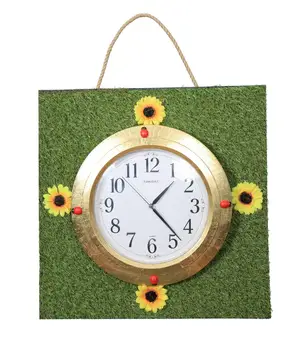 

Time Gold Rope Grassy Flower Gold Leaf Wall Clock