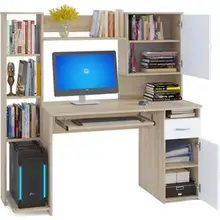 Стол компьютерный СОКОЛ КСТ-11.1 дуб сонома/белый дуб сонома