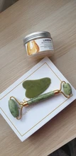 Rodillo masajeador Facial raspado Guasha Natural, doble cabezal, piedra de Jade, Estiramiento Facial, cuerpo, cuello delgado, herramientas de masaje de elevación fina