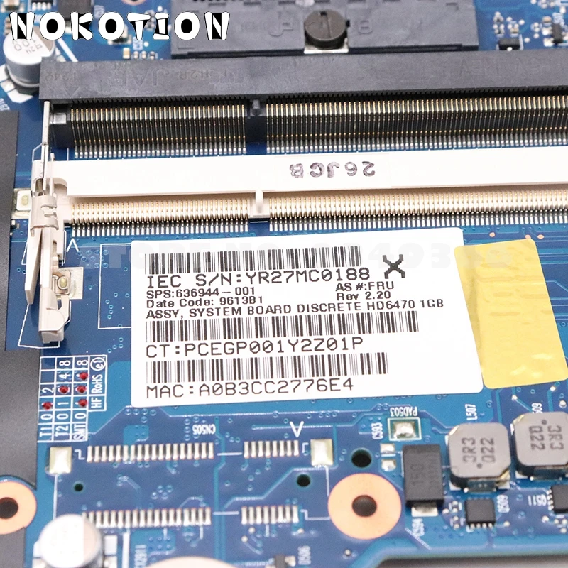 NOKOTION 636944-001 основная плата для hp Pavilion DM4 DM4-2000 материнская плата для ноутбука HM65 DDR3 HD 6470M GPU