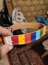 Collar para perro mascota de Diseño perro Collar para perros grandes Talla S M L Collar plano de cuero para perros grandes pequeños Collar para perro colorido arco iris