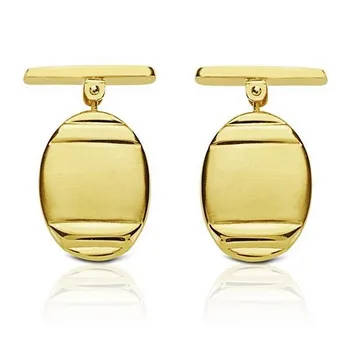 

Cufflinks 18k gold oval 18mm. Matte and shimmer 4 grooves man-Customizable-RECORDING INCLUDED IN THE PRICE