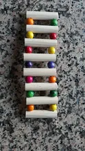 Bird-Toys Pets-Parrots-Ladders Colorful-Balls Hanging Natural-Wood 