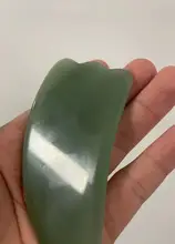 Rodillo de piedra de Jade Natural para masaje facial, rascador de Gouache facial, piel Gua Sha, Lifting fino, herramienta para adelgazar