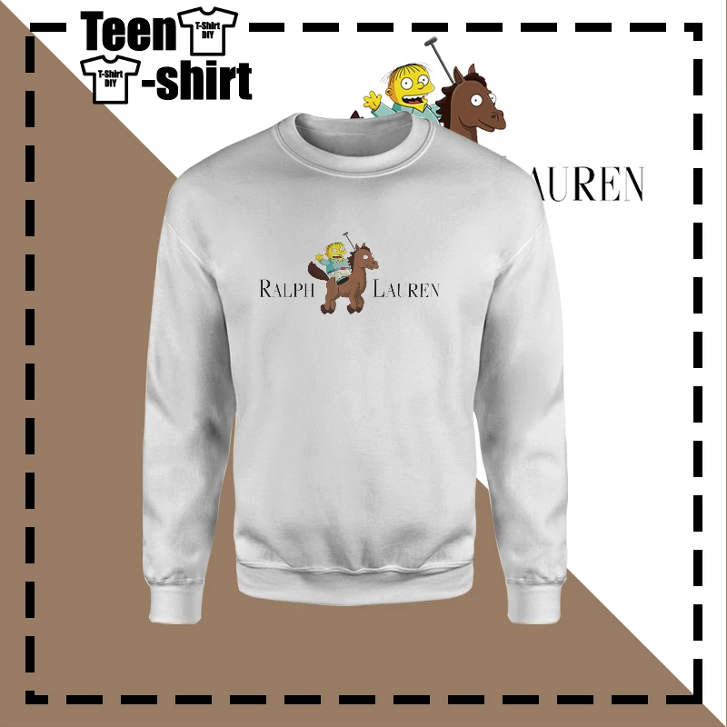 New Collection Ralph Print Sweatshirt Design Cartoon Funny The Simpsons 67%Cotton 31%Polyester Round Neck Mens Clothing in White New Collection Ralph Print Sweatshirt Design Cartoon Funny The Simpsons 67%Cotton 31%Polyester Round Neck Mens Clothing in White
