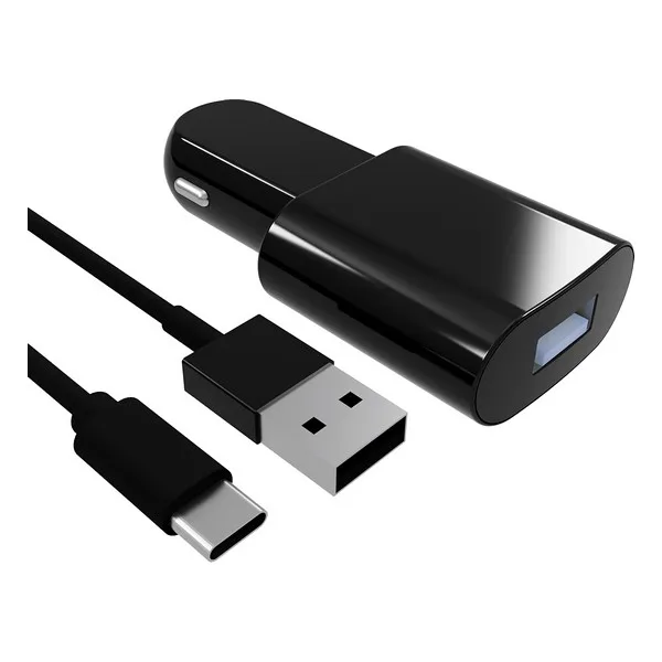 Автомобильное зарядное устройство USB-C(1 м) черный