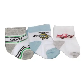 

Gray Blue Printed 3'lü Male Baby Socks