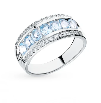 

Silver ring with Topaz sunlight sample 925