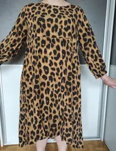 Printed Dresses Robe Bohemian Long-Sleeve VONDA Leopard Casual Women Vestidos Femme O-Neck