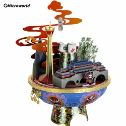 Microworld – Puzzle Nano 3D en métal, dans la Province chinoise du Sichuan, modèles de bâtiments en vedette, Kits, jouets éducatifs découpés au Laser à faire soi même 