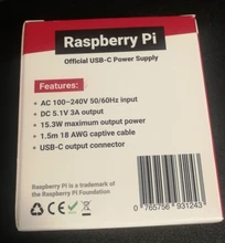 Adapter Power-Supply Raspberry Pi Pi4b USB-C And The for 4-15.3w Recommended Official