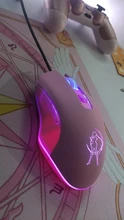 Ratón óptico retroiluminado de color rosa para ordenador, Mouse silencioso con cable, moda Sailor Moon, 2400DPI