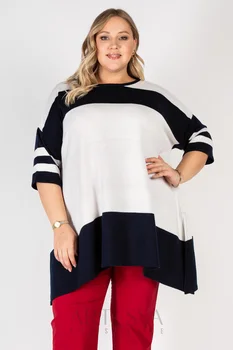 

Tunic artessa plus size, three quarter sleeve, acrylic.