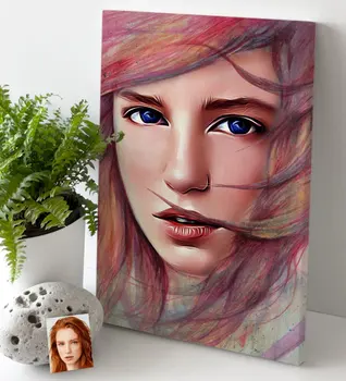 

Personalized Women 'S Artistic Portrait Design Canvas Table 30x50cm-4