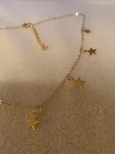 Collar con colgante de estrellas para mujer, gargantilla de metal modelo JN0377 con accesorios de estrellas de cinco puntas en color dorado, sencilla para regalo de fiesta