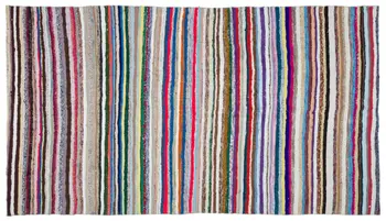 

Handmade Multicolor Vintage English Striped Rug Area Rug 176x306 Cm-5'9''X10'0''