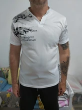 Dingshite-Camiseta de manga corta con cuello levantado para hombre, nueva moda