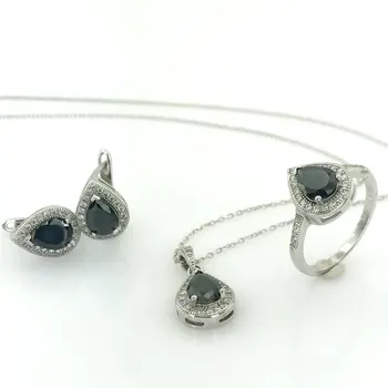 

Black Drop Onyx Micro Workmanship Silver Set Suit