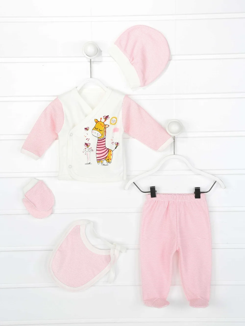 082-7125-021 Pembe Yenidoğan Kız Bebek 5 li Hastane Çıkışı (1)