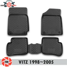 Коврики для toyota vitz 1998~ 2005 коврики Нескользящие полиуретановые грязезащитные внутренние аксессуары для стайлинга автомобилей