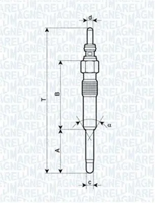 Свеча накала ford alfa voyager MAGNETI MARELLI 062900006304