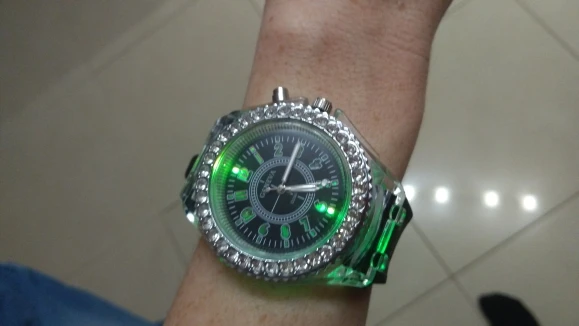 led flash luminous watch personality trends students lovers jellies woman men's watches 7 color light wristwatch