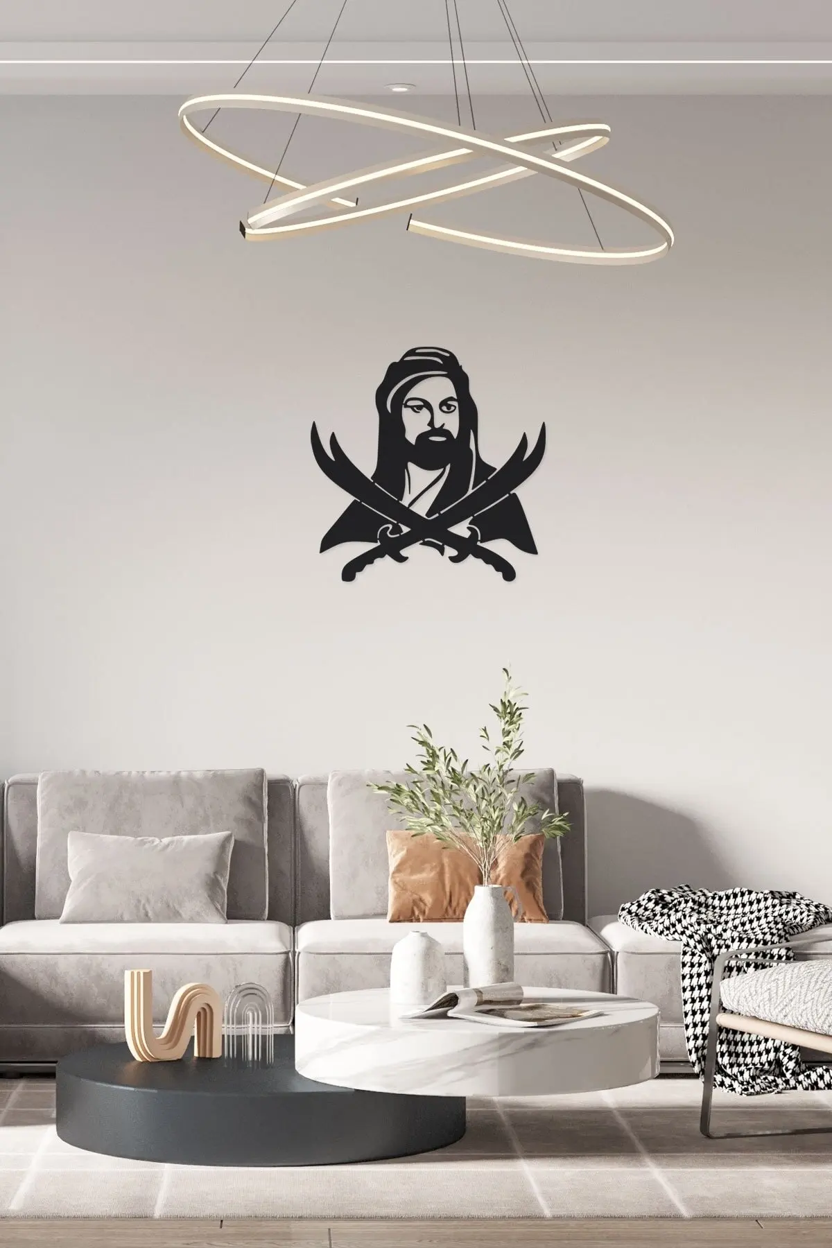 

Hazrat Ali Islamic Flame Zulfikar Traditional Shia Two Swords Wall Decor Painting Black Wood Laser Cut 3mm Mdf Decoration Gift