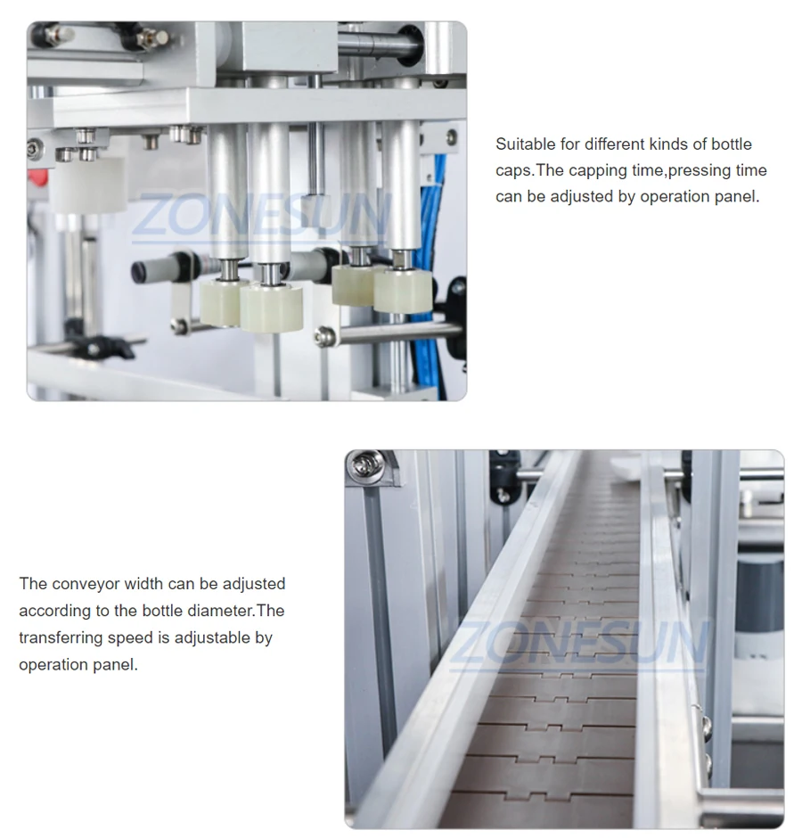 ZONESUN ZS-FAL180A7 Paste Liquid Filling Capping Machine With Vibratory Cap Feeder