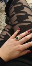 Huitan-anillos de boda de la serie de plantas románticas, anillo de compromiso de estilo europeo Vintage con piedra verde brillante, forma de flor de lujo