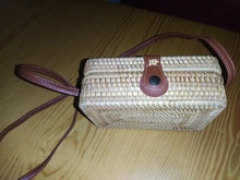 Gusure-Bolso de mimbre tejido para mujer, bandoleras cruzadas hechas a mano de verano para la playa, pequeñas, de hombro redondo de paja