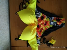 Bikini de talla grande para mujer, traje de baño Sexy de realce, conjunto de Bikini con estampado Floral, ropa de baño, ropa de playa de dos piezas 2021