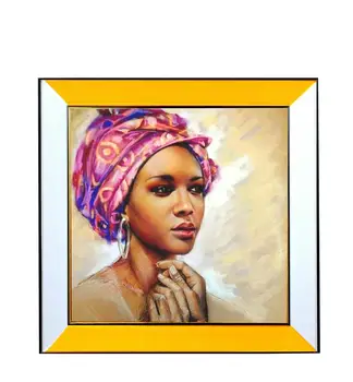 

Canvas Print Acrylic Metallic Framed African Black