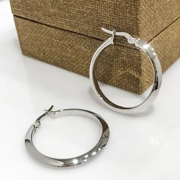 Italian Craftsmanship Stil Style Hollow Silver Ring Earrings