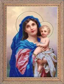

412 set for embroidery with beads butterfly 'Madonna with infant ', 50*36 cm