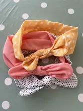 3 unids/lote Nylon sólido bebé diadema arco diademas para niños lindos indio turbante anudado de conejo de algodón Niños Accesorios para el pelo