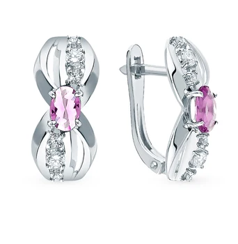 

Silver earrings with crystals and cubic zirconia sunlight sample 925