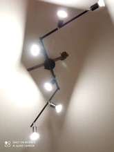 4/6-Heads Chandeliers-Light Gu10-Base Bedroom Living-Room Industrial Black/silver LED