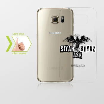 

Personalized Custom Samsung Galaxy S6 edge Slim Clear Silicone Phone Cover (Black White Themed) 008
