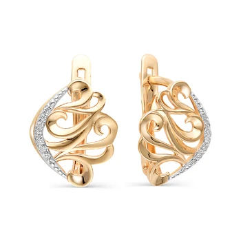 

10-05594 mink gold 585 sterling silver earrings