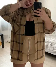 Plaid Shirts Blouses Oversized Women Top Long-Sleeve Blusas Loose Casual Cotton Ladies