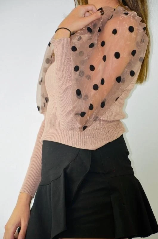 GREYMODA Джерси MUJER MANGA PLUMETI TOPOS - Цвет: Pink