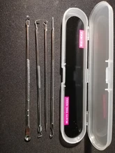 Blackhead removedor de Comedone acné Extractor de Nariz de aguja de limpieza Facial Kit de herramienta de la espinilla removedor de 4 piezas con caja de almacenamiento